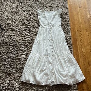 Anthropologie Midi Dress White SZ XS